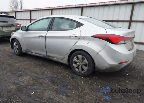 2016 Hyundai Elantra Se z USA, uszkodzony, nr VIN 5NPDH4AE9GH703363